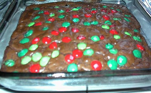 M&M Holiday Brownies